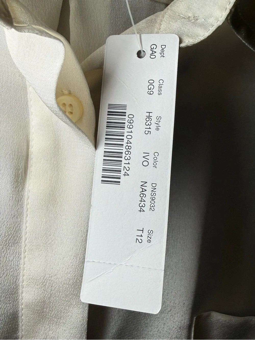 J.Crew NWT 100% Silk Button Down Blouse 12 Tall Ivory Classic Corporate Luxury